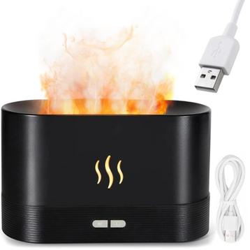 Luchtzuiveraar van 180 ml - 7-kleuren vlameffect - Zwart beschikbaar voor biedingen