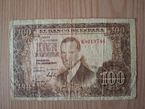 Oude bankbiljetten Spanje 100 Pesetas, Postzegels en Munten, Munten en Bankbiljetten | Verzamelingen, Bankbiljetten, Ophalen of Verzenden