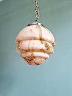 Art Deco hanglamp in roze gemarmerd opaline, jaren 1920-30, Antiek en Kunst, Ophalen of Verzenden