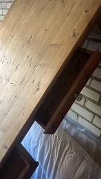 Brocante houten tafel met 6 houten stoelen, Ophalen