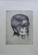 EUGENE YOORS / MEISJESPORTRET / ZW-W ETS / 39x26cm / SIG, Antiek en Kunst, Kunst | Etsen en Gravures, Ophalen of Verzenden