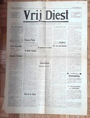 "Vrij Diest" Vrijzinnig weekblad, Enlèvement ou Envoi, 1940 à 1960, Journal
