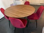 Ronde keuekentafel + 4 stoelen, Ophalen, Gebruikt, Rond, 4 tot 6 stoelen