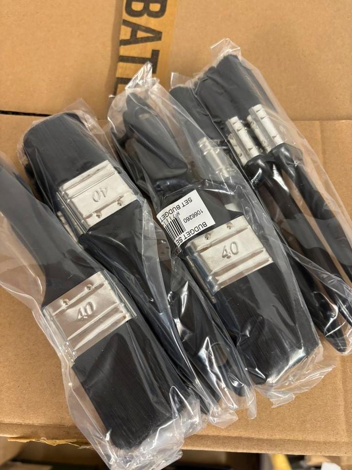 Set van 3 platte verfborstels, Doe-het-zelf en Bouw, Schildersmaterialen, Nieuw, Kwast, Ophalen of Verzenden