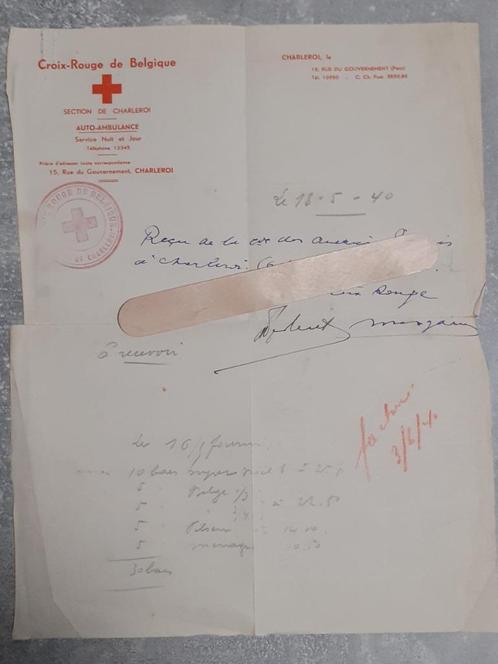 Croix rouge+Mai 1940+Croix rouge de Belgique+lettre, Collections, Objets militaires | Seconde Guerre mondiale, Autres, Enlèvement ou Envoi