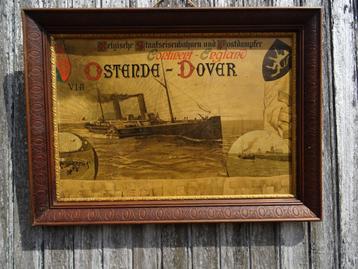 OOSTENDE DOVER  antieke poster/kader 1900 