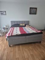 Boxspring 160cm grijs, Ophalen, Tweepersoons, Zo goed als nieuw, 200 cm