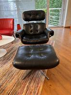 Eames-stijl lounge chair + Ottoman.Replica: zeer goede staat, Huis en Inrichting, Ophalen, Leer