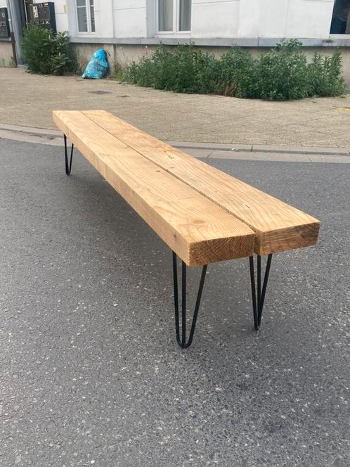 Massief Houten Bank! - 2,65m x 46cm, Tuin en Terras, Picknicktafels, Zo goed als nieuw, Hout, Ophalen