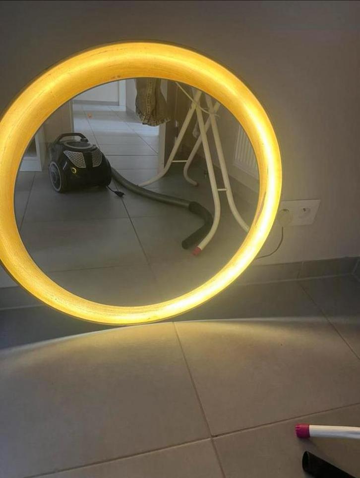 Ronde spiegel met LED- verlichting, Maison & Meubles, Accessoires pour la Maison | Miroirs, Neuf, Enlèvement