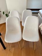 Witte Teddy stoelen 4stks, Huis en Inrichting, Stoelen, Ophalen, Gebruikt, Wit, Stof