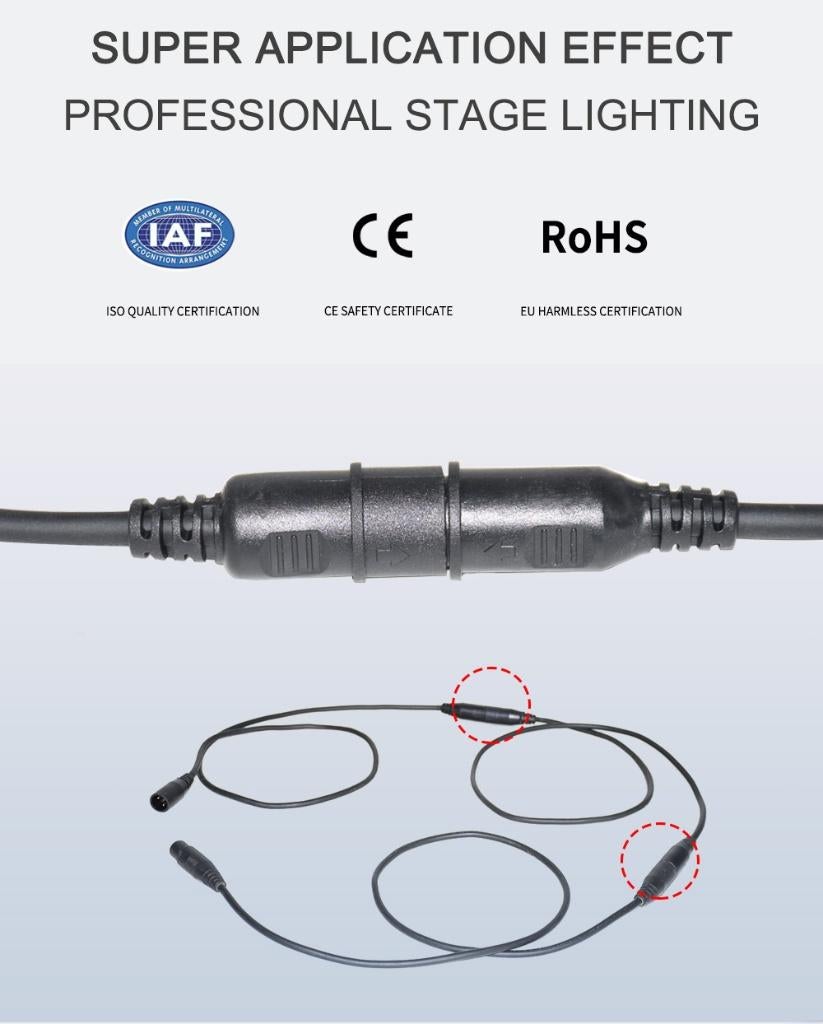 Nieuwe First Class Waterdichte Dmx Kabels 2m 10Jaar Garantie, Muziek en Instrumenten, Licht en Laser, Nieuw, Licht, Geluidgestuurd