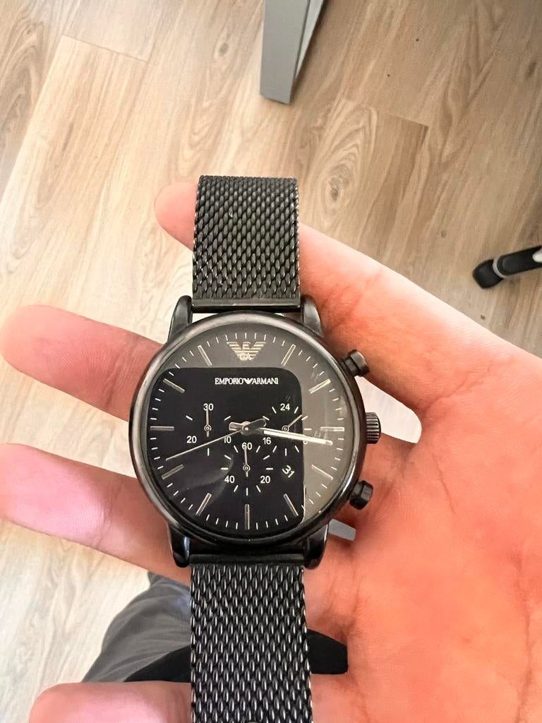 Armani heren horloge, Handtassen en Accessoires, Horloges | Heren, Ophalen, Zo goed als nieuw