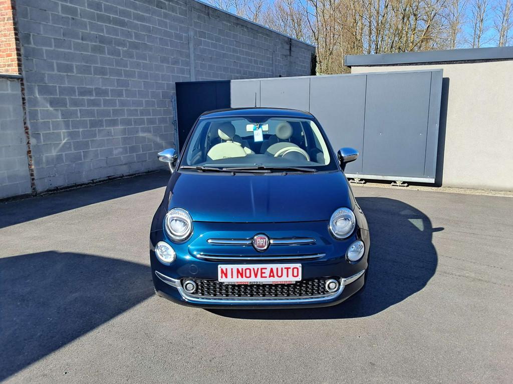 Fiat 500 1.2i ECO Lounge NAVI BLUET 1STE EIGENAAR 56000KM!, Auto's, 4 zetels, Stof, 4 cilinders, Blauw