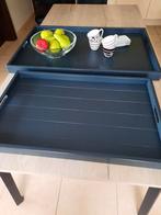 2 grote dienbladen in hout (goede kwalitet zie omschrijving., Huis en Inrichting, Woonaccessoires | Dienbladen, Ophalen, Zo goed als nieuw