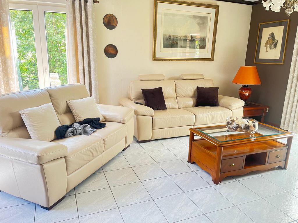 Canapé avec relaxe en cuir, Enlèvement, Comme neuf