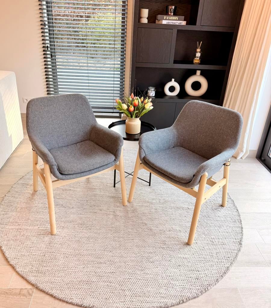 2 mooie IKEA VEDBO fauteuils te koop in zeer mooie staat, Enlèvement, Comme neuf, Tissus