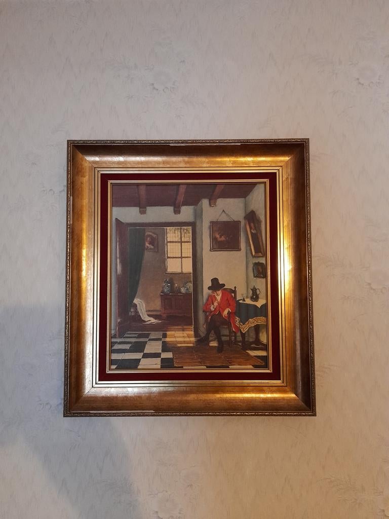 Schilderij de roker, Antiek en Kunst, Antiek | Spiegels, Ophalen