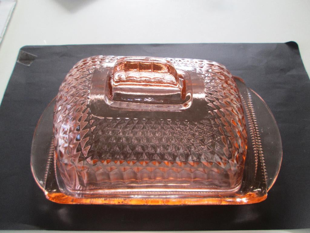 Kaasstolp ;Royal Leerdam AD. Copier in persglas, Antiek en Kunst, Antiek | Glaswerk en Kristal, Ophalen of Verzenden