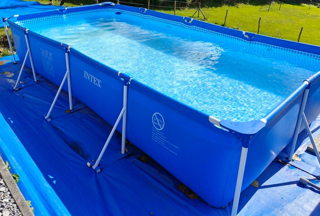 Piscine Intex 4,5m x 2,2m x 0,84m, Enlèvement, Utilisé, 80 à 120 cm, Rectangulaire