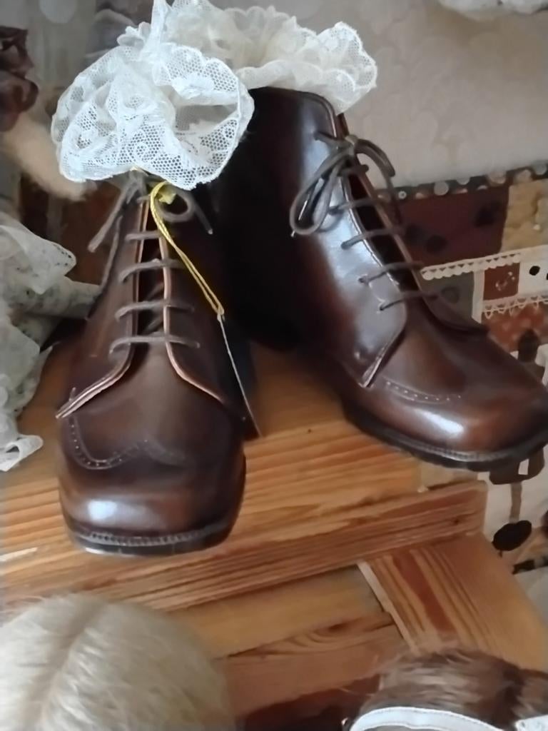 Lederen oude kinderschoenen, Antiek en Kunst, Curiosa en Brocante, Ophalen