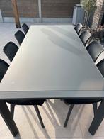 Tuintafel met 8 stoelen, Tuin en Terras, Tuintafels, Ophalen, Gebruikt, Rechthoekig, Aluminium