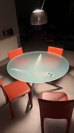 Lederen stoelen Arper terracotta, Huis en Inrichting, Ophalen, Overige kleuren, Drie, Design