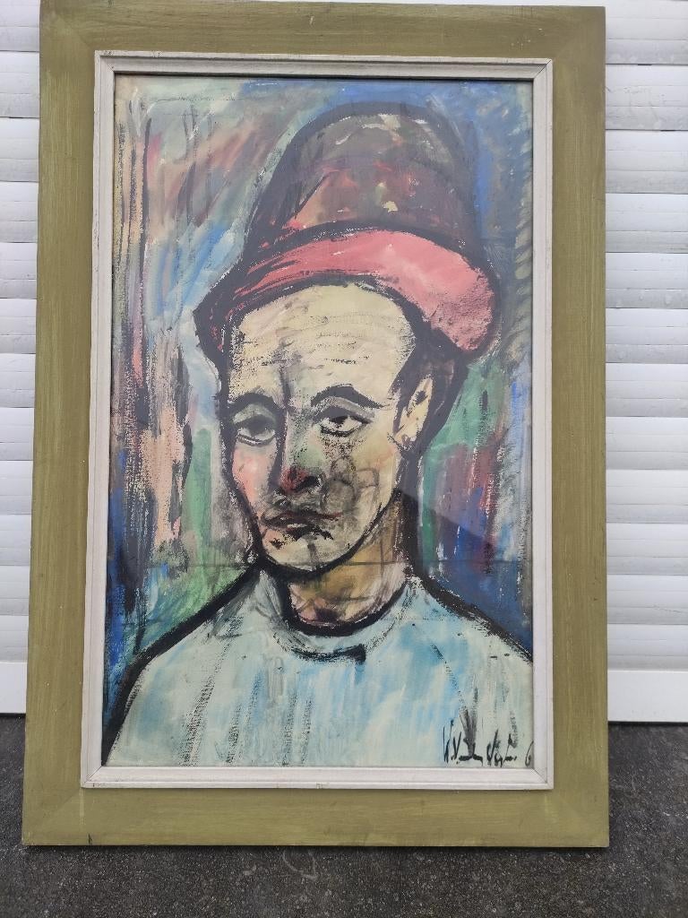 aquarelle personnage signe willy vandenweghe, Ophalen of Verzenden