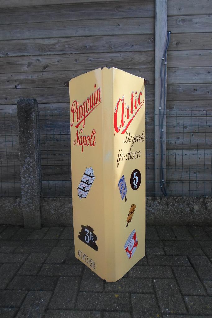 zeldzaam emaille hoekbord van Artic ijs, Ophalen, Zo goed als nieuw, Reclamebord