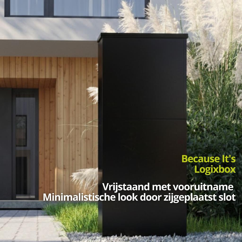LOGIXBOX - Trendybox - Boîte à colis - porte AVANT noire, Enlèvement ou Envoi, Neuf, Acier, Sur pied