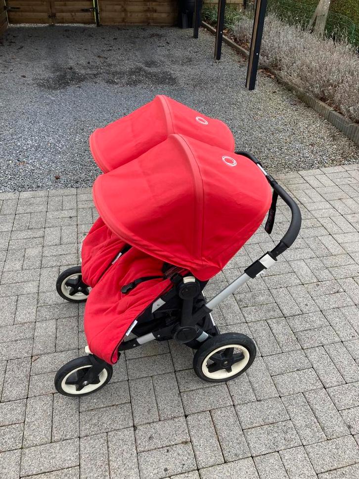 Bugaboo Donkey Twin, Kinderen en Baby's, Buggy's, Gebruikt, Duomodel, Regenhoes, Verstelbare rugleuning, Voetenzak, Zonnekap, Ophalen