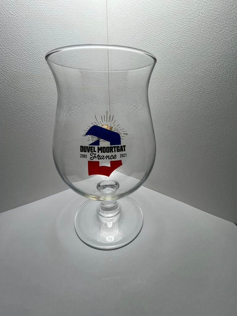 Duvel 150 jaar France duvelglas 150 gravure origineel, Ophalen of Verzenden, Zo goed als nieuw, Duvel