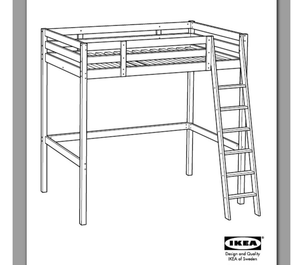 Ikea houten 90x200 hoogslaper van 2008, Huis en Inrichting, Ophalen, Hoogslaper