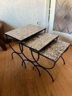 Tables d'appoint vintage Trio (cadres en métal), Enlèvement, Utilisé, Rectangulaire, Moins de 45 cm