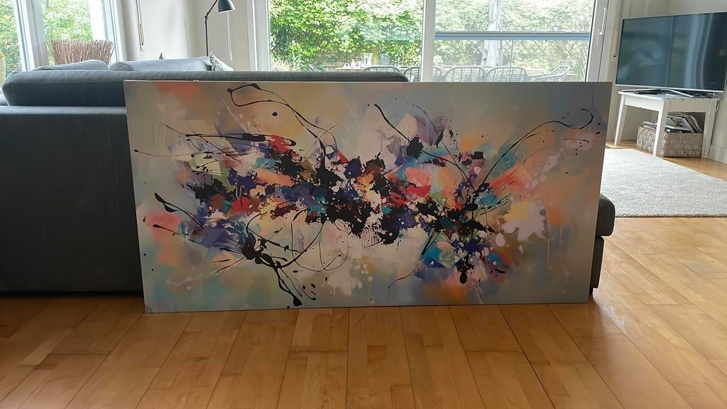Schilderij op canvas kleurrijk modern groot fomaat abstract, Ophalen