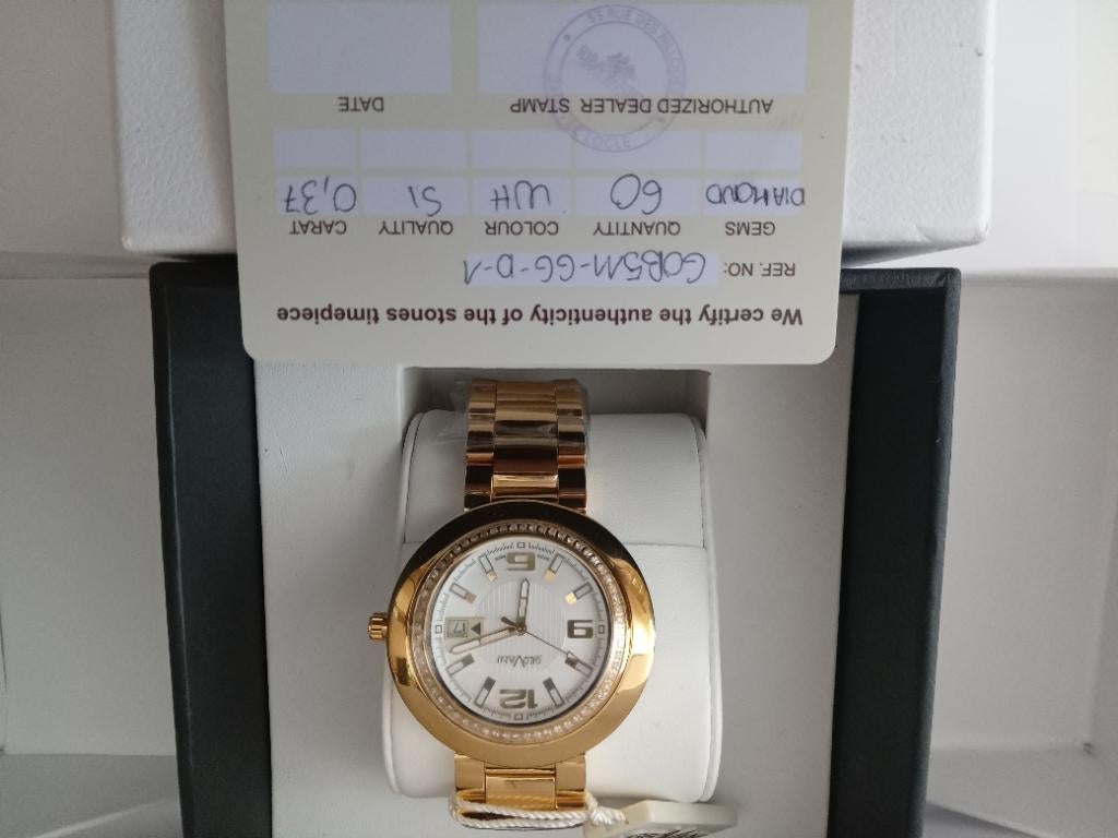 GeoVani Zwitserse Daimond Hologe Dames, Handtassen en Accessoires, Horloges | Dames, Nieuw, Polshorloge, Overige merken, Staal