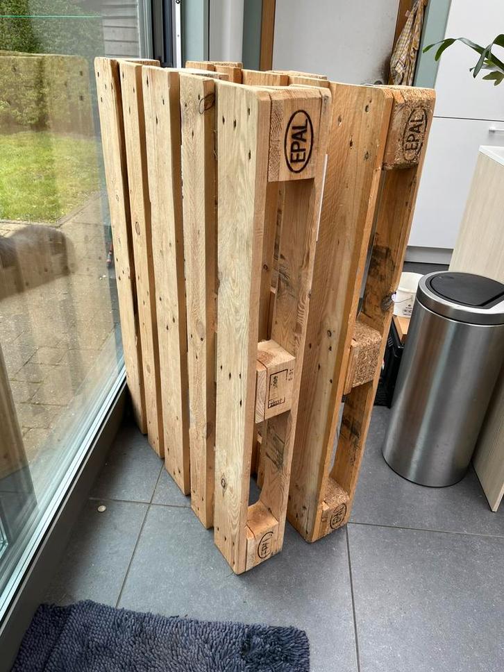 3 propere europaletten, Doe-het-zelf en Bouw, Hout en Planken, Zo goed als nieuw, Pallet, Ophalen
