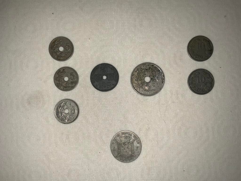 LOT DE 8 PIECES ANCIENNES BELGE ET LUXEMBOURGEOISE 1869-1952, Timbres & Monnaies, Monnaies | Belgique, Série, Enlèvement ou Envoi