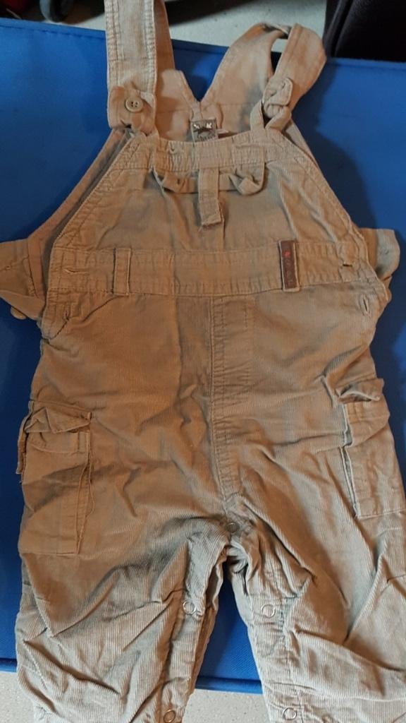velours bruine salopet maat 68, Kinderen en Baby's, Babykleding | Maat 68, Ophalen of Verzenden, Gebruikt, Jongetje, Broekje