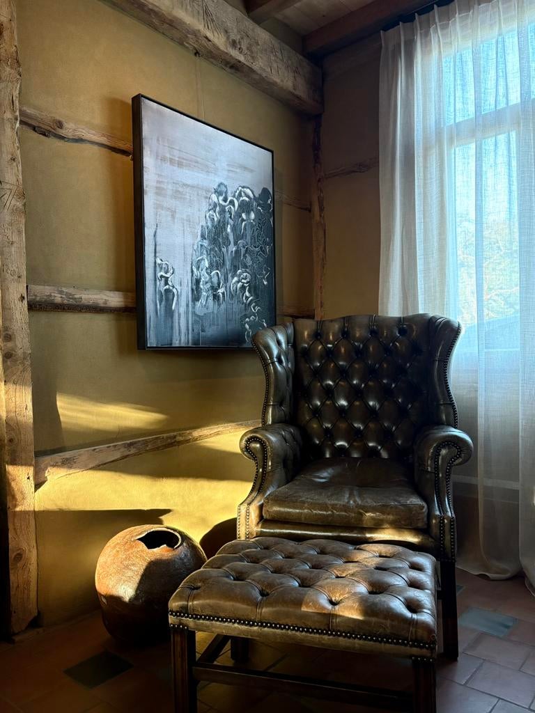 Chesterfield wingchair fauteuil, Antiek en Kunst, Ophalen