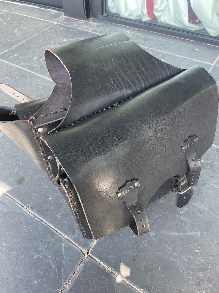 Lederen zadeltassen chopper Harley Davidson, Ophalen of Verzenden, Gebruikt