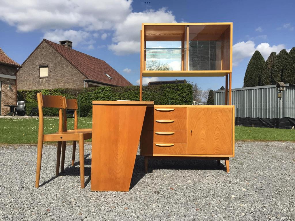 Vintage Freestand Wall Unit With Desk / Table Corner 1960s, Huis en Inrichting, Ophalen, Gebruikt