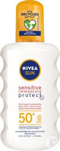 NIVEA SUN Sensitive Immediate Protect Zonnebrand Spray SPF50, Ophalen of Verzenden, Nieuw
