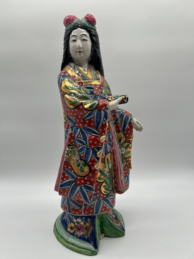 Kutani porseleinen geisha uit het Meiji-tijdperk, Antiek en Kunst, Ophalen of Verzenden