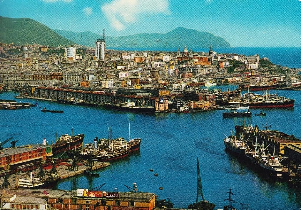 1963 - ITALIE - Gênes : Panorama e Porto, Collections, Cartes postales | Étranger, Affranchie, Italie, 1960 à 1980, Envoi
