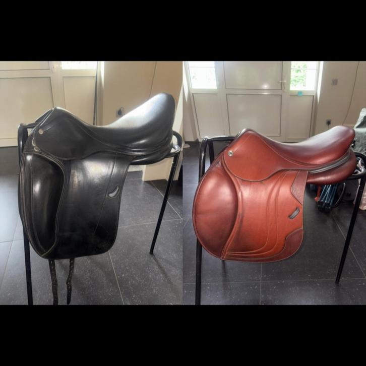 Equipe emporio dressuurzadel & 17’’ CWD SE01 springzadel, Dieren en Toebehoren, Paarden en Pony's | Zadels, Gebruikt, Dressuur