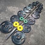 Lifemaxx Olympische Gewichten Set + Olympische Barbell 220cm, Sport en Fitness, Ophalen