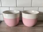Bloempot bloempotten roze wit - Nieuwstaat, Ophalen, Zo goed als nieuw