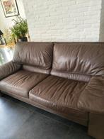 Lederen zetel, Huis en Inrichting, Zetels | Zetels, Gebruikt, Driepersoons, 75 tot 100 cm, Rechte bank