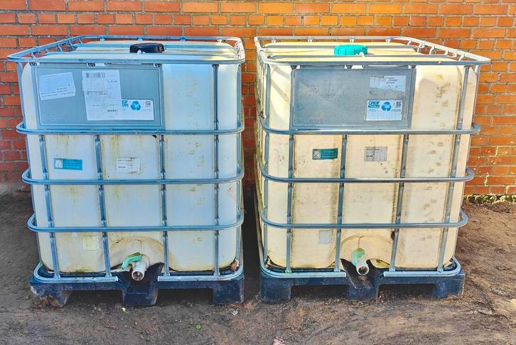 2 conteneurs IBC de 1000 litres avec grue, Jardin & Terrasse, Barils de pluie, Enlèvement